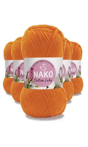 5 Adet Cotton Lüks Yelek Tunik Kazak Bluz Hırka İpi Yünü Turuncu 97552