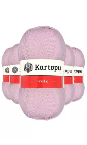 5 Adet Kristal Çift Katlı El Örgü Lif İpi Açık Pembe K699