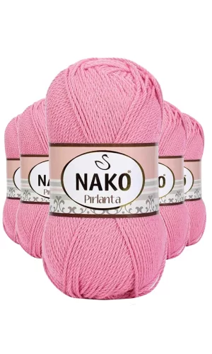 5 Adet Pırlanta Amigurumi El Örgü İpi Yünü Pembe 6740