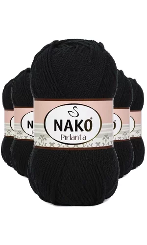 5 Adet Pırlanta Amigurumi El Örgü İpi Yünü Siyah 217