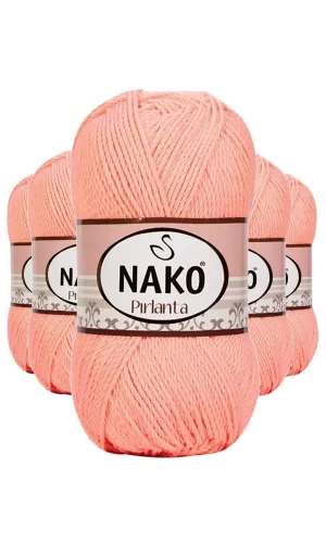 5 Adet Pırlanta Amigurumi El Örgü İpi Yünü Somon 3148