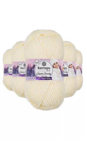 5 Adet Super Chunky Kalın Kışlık El Örgü Ipliği 100 Gr K034