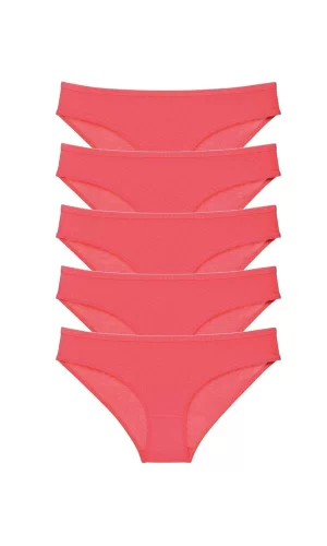 5 adet Süper Eko Set Likralı Kadın Slip Külot Fuşya