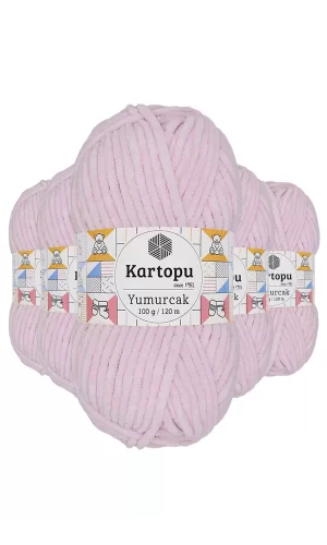 5 Adet Yumurcak Kadife El Örgü İpi Toz Pembe K1562