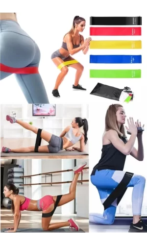 5 Li Set Aerobik Bandı Fitness Egzersiz Plates Direnç Lastiği Crossfit Kas Germe Ve Jimnastik Seti
