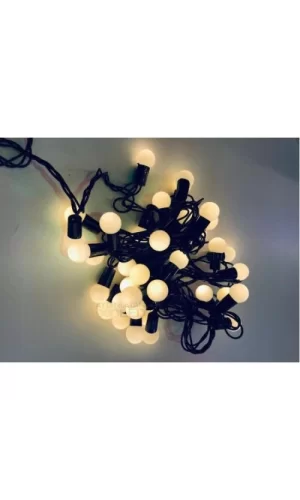 5 Metre 28 Led Fişli Sarı Işık Mini Top Led Siyah Kablo