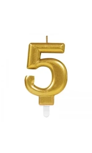 5 Rakam Mum Gold Renk