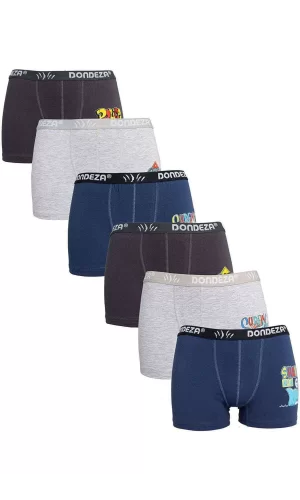 6 adet Düz Baskılı Erkek Çocuk Boxer 506