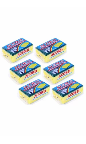 6 adet Jumbo Boy Endüstriyel Çok Amaçlı Bulaşık Süngeri  13x8x4 cm