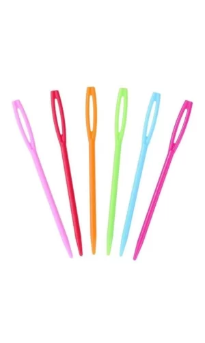 6 Adet Plastik Yün Iğnesi 9cm