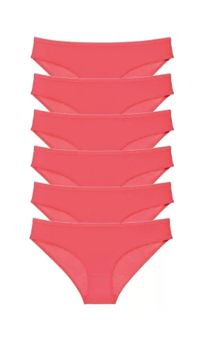 6 adet Süper Eko Set Likralı Kadın Slip Külot Fuşya