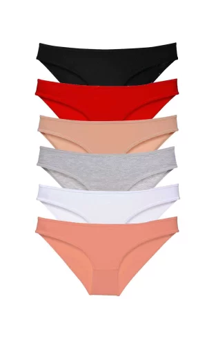6 adet Süper Eko Set Likralı Kadın Slip Külot Renk 1