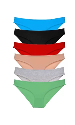 6 adet Süper Eko Set Likralı Kadın Slip Külot Renk 2