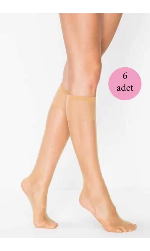 6 Adet Süper Ince 15 den Mat Pantolon Çorabı Ten