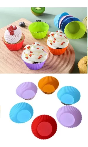 6 Adet Yıkanabilir Mini Tırtıklı Muffin Kalıbı- Ribanalı Kek-cupcake- Renkli Hamur Işi Kabı