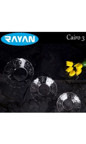 6lı Cam Tabak Güneş Yıldız Gül 3 Model Royaleks-G-405