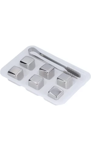 6lı Çelik Metal Kaplama Viski Taşı Soğutma Buz Küpü