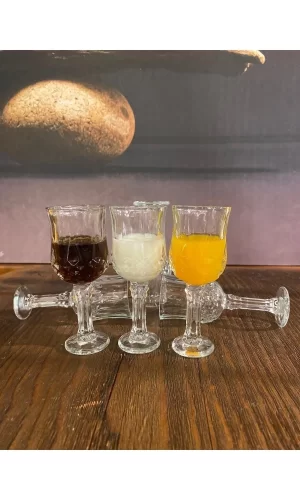 6lı Larin Kahve Yanı Su Bardağı Şeffaf Renk Royaleks-70682