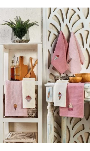 6 Parça Mutfak Kurulama Bezi 30 X 50 Cm İce Cream