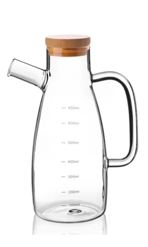 650 Ml Bambu Kapaklı Cam Yağdanlık Royaleks-70086