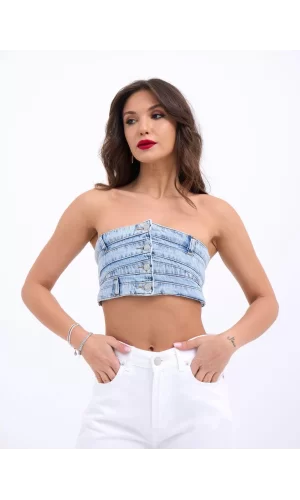 6817 KOT CROP-MAVİ