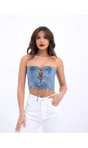6878 KOT CROP-MAVİ