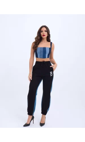 6890 KOT CROP-MAVİ