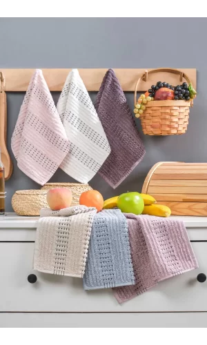 6’lı Soft Touch Mutfak Pamuklu Havlu Seti 30x50 cm