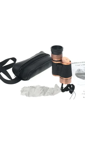 6x24  Baıgısh, Askeri Tarzi Pirinç Ve Deri Kaplamalı, Deri Çantalı Monocular Dürbün Princ