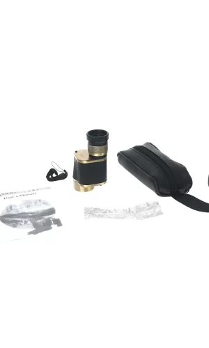 6x24  Baıgısh, Askeri Tarzi Pirinç Ve Deri Kaplamalı, Deri Çantalı Monocular Dürbün Sarı