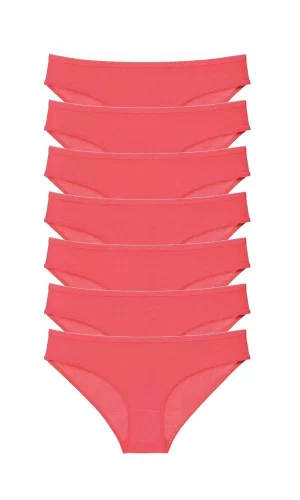 7 adet Süper Eko Set Likralı Kadın Slip Külot Fuşya
