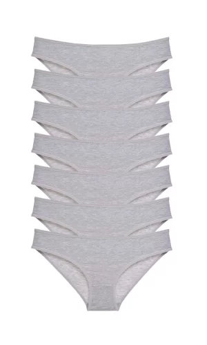 7 adet Süper Eko Set Likralı Kadın Slip Külot Gri
