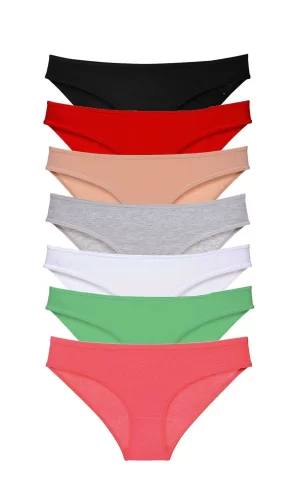 7 adet Süper Eko Set Likralı Kadın Slip Külot Set 3