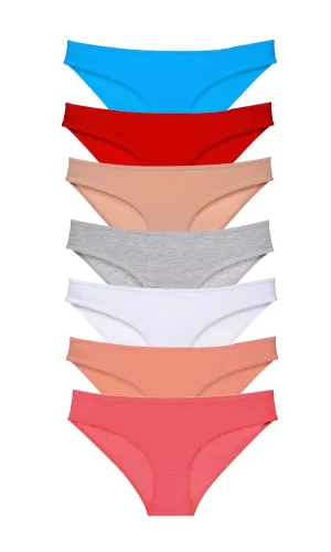 7 adet Süper Eko Set Likralı Kadın Slip Külot Set 5