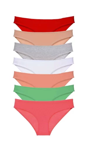 7 adet Süper Eko Set Likralı Kadın Slip Külot Set 8