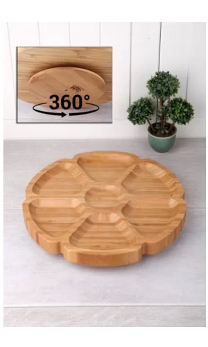 7 Bölmeli 25 Cm Dönerli Bambu Sunum Royaleks-BLS DS7-2525
