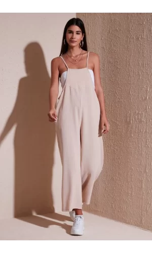 7019 Askılı Bahçivan Tulum - Krem