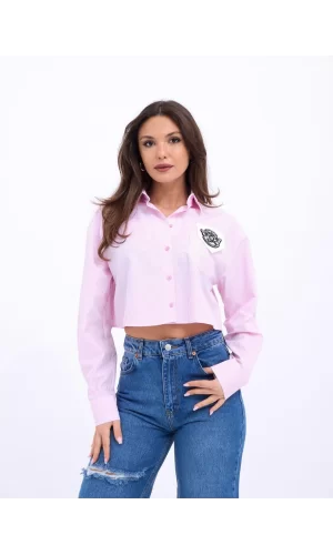 7383 GÖMLEK-PEMBE ÇİZGİLİ