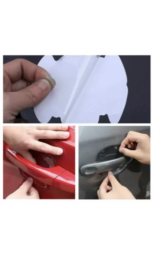 8 Adet Araba Kapı Kolu Koruyucu Çizilme Önleyici Şeffaf Sticker Film Koruma Seti