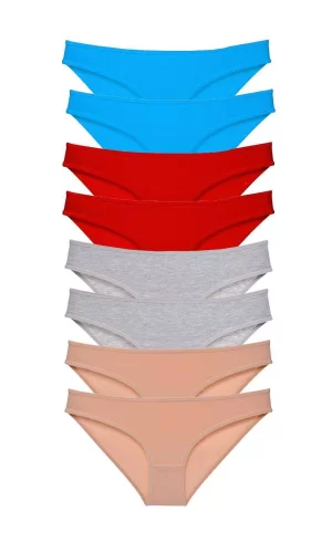 8 adet Süper Eko Set Likralı Kadın Slip Külot 534