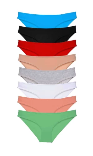 8 adet Süper Eko Set Likralı Kadın Slip Külot Set 1