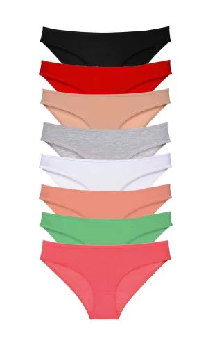 8 adet Süper Eko Set Likralı Kadın Slip Külot Set 1