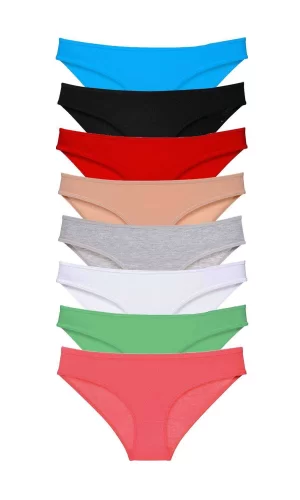 8 adet Süper Eko Set Likralı Kadın Slip Külot Set 3