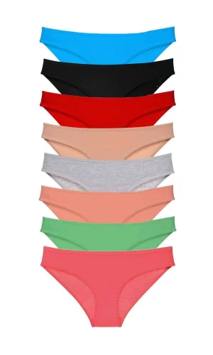 8 adet Süper Eko Set Likralı Kadın Slip Külot Set 4