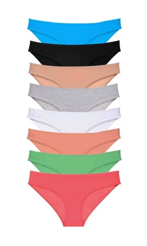 8 adet Süper Eko Set Likralı Kadın Slip Külot Set 7