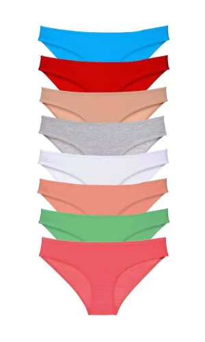 8 adet Süper Eko Set Likralı Kadın Slip Külot Set 8