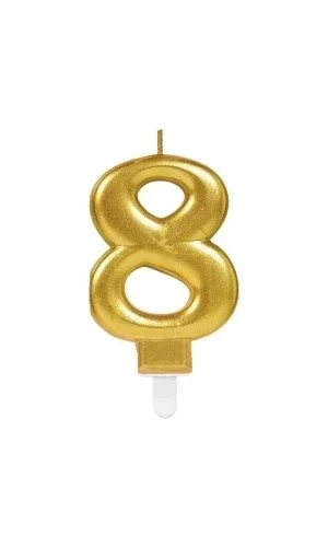 8 Rakam Mum Gold Renk