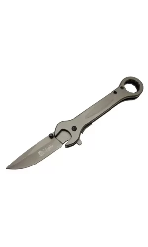 8000b Anahtar Görünümlü Siyah Kamp Çakı 19 Cm - Otomatik, Metal Sap