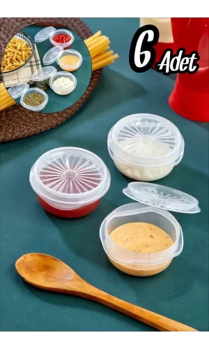 9 Lu Yelpaze Kapaklı Şeffaf Mini Sosluk - Ketçap Mayonez Kabı- Kahve Yanı Şeker Lokumluk