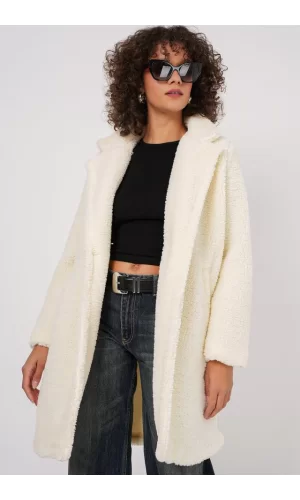 9148 Oversize Peluş Kaban - Ekru